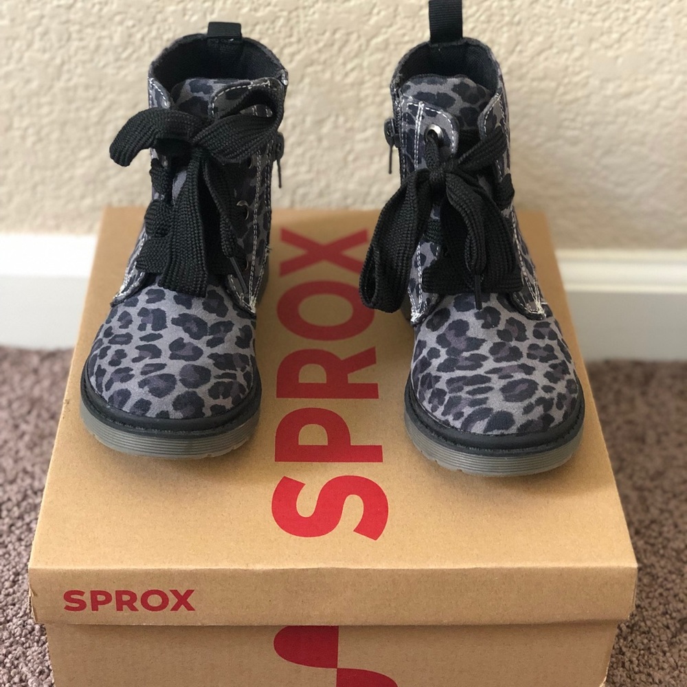 Sprox leopard print boots (size 11)